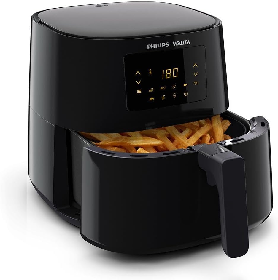 Philips Walita Preta Fritadeira Airfryer Essential XL Digital, 6.2L de capacidade,